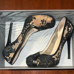 Black Lace Women's Heels
